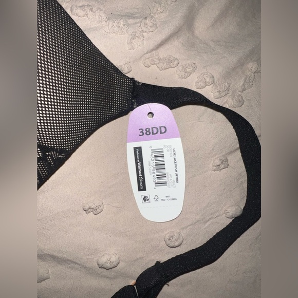 Time and Tru Black Lace Push Up Bra Size 38DD - Picture 3 of 3